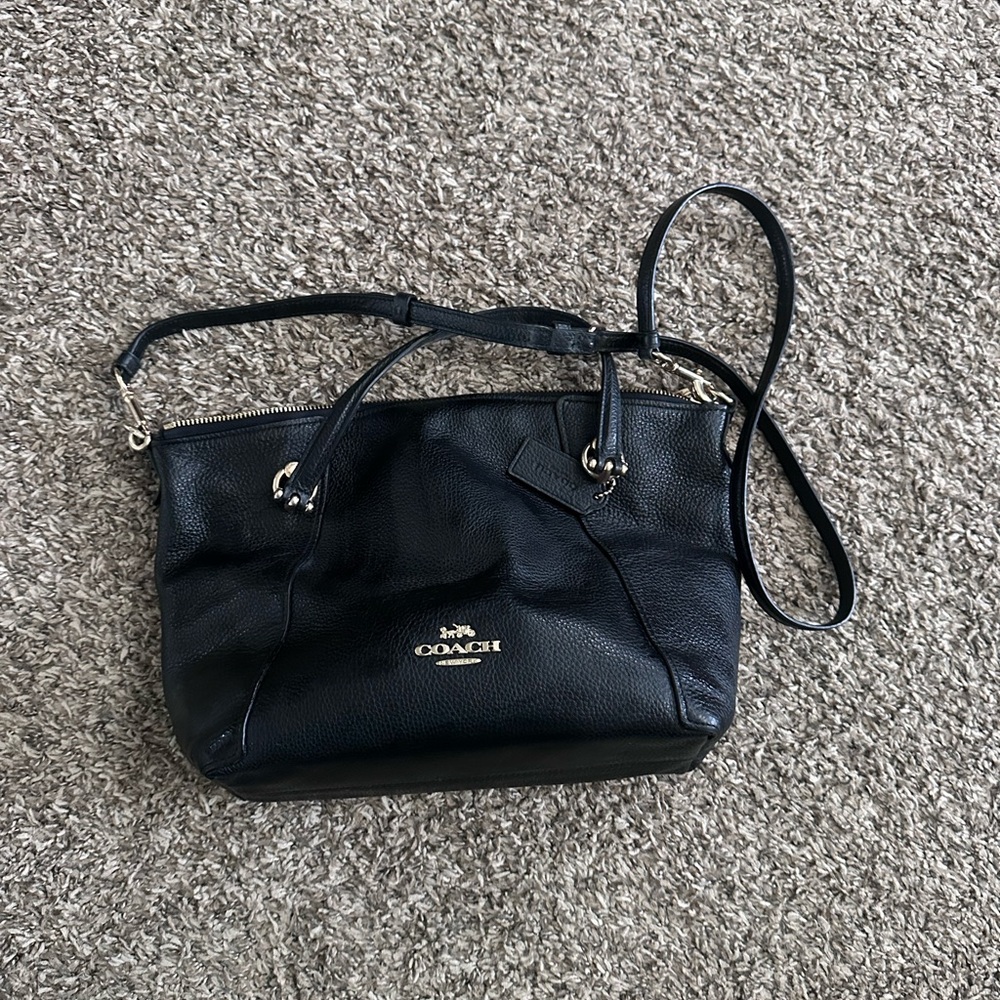 Coach Black Leather Shoulder Bag
